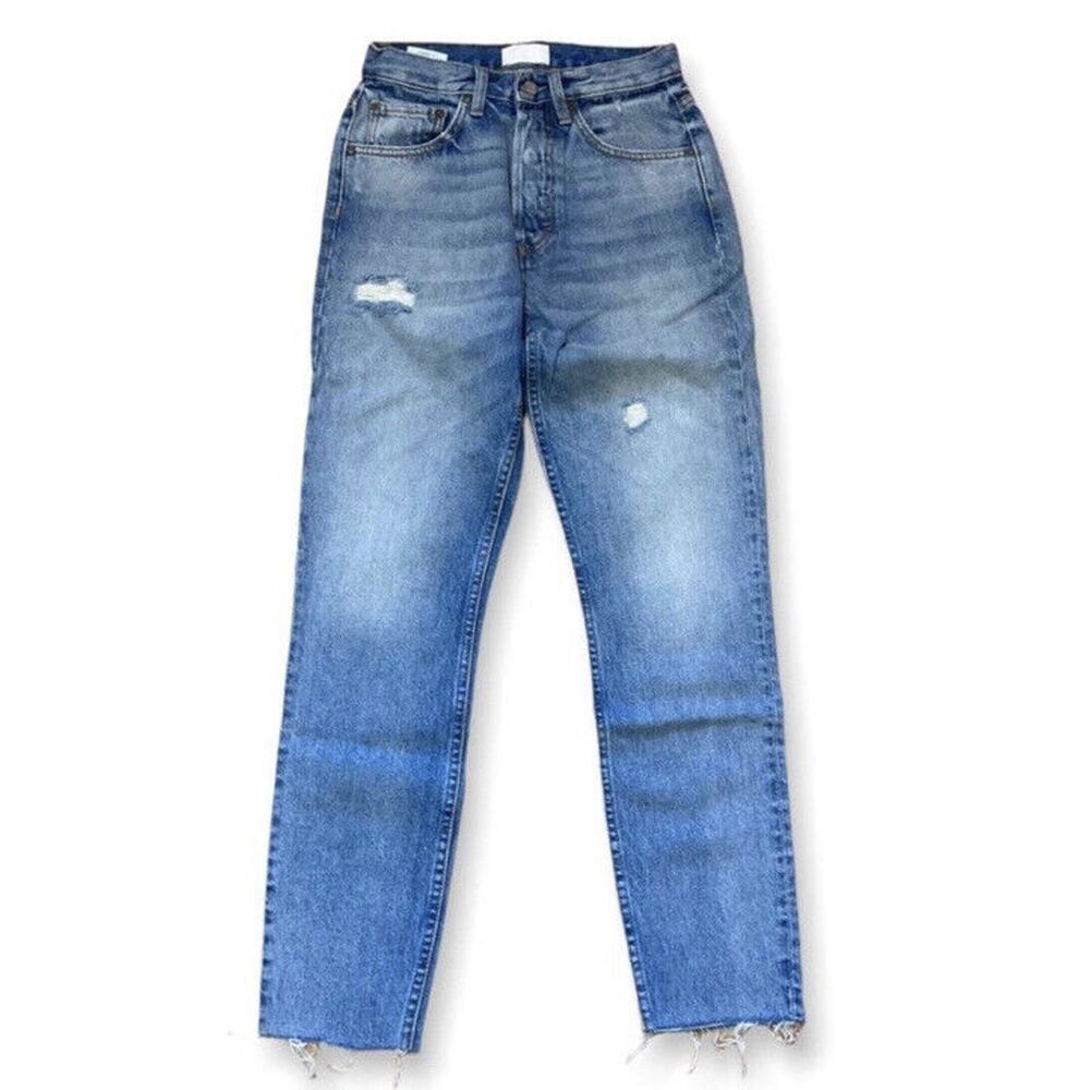 Boyish High Rise Skinny Leg Jeans NWT Size 25 Distressed Frayed Raw Hem